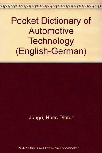 9783433028155: Pocket Dictionary of Automotive Technology (English-German)