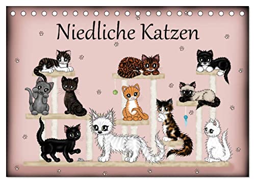 Beispielbild fr Niedliche Katzen (Tischkalender 2025 DIN A5 quer), CALVENDO Monatskalender : Herzige kleine Katzen Illustrationen zum Verkauf von AHA-BUCH GmbH