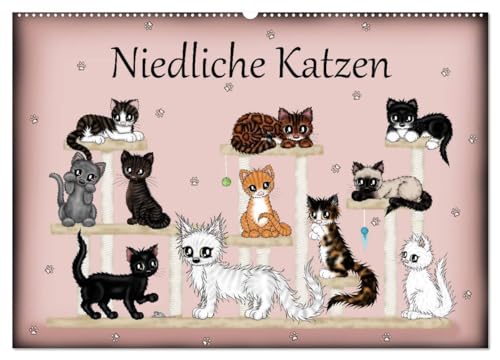 Beispielbild fr Niedliche Katzen (Wandkalender 2025 DIN A2 quer), CALVENDO Monatskalender : Herzige kleine Katzen Illustrationen zum Verkauf von AHA-BUCH GmbH