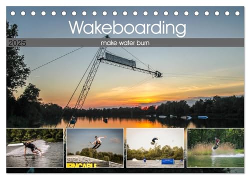 9783435281978: Wakeboarding - make water burn (Tischkalender 2025 DIN A5 quer), CALVENDO Monatskalender: Wakeboarding - make water burn
