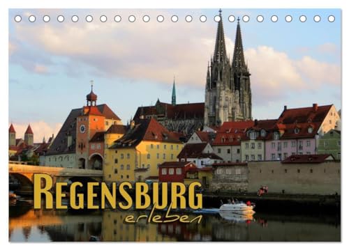 Imagen de archivo de Regensburg erleben (Tischkalender 2025 DIN A5 quer), CALVENDO Monatskalender : Faszinierende Ansichten einer historischen Stadt a la venta por AHA-BUCH GmbH