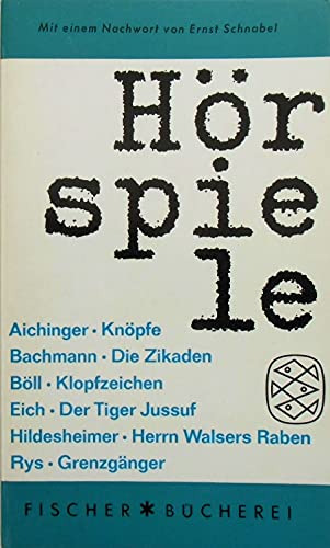 HÃ¶rspiele (9783436003876) by Ilse Aichinger; Ingeborg Bachman; Heinrich BÃ¶ll; GÃ¼nter Eich; Wolfgang Hildesheimer; Jan Rys