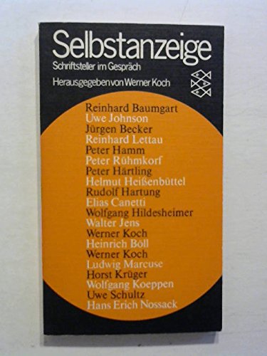 Stock image for Selbstanzeige. Schriftsteller im Gesprch. for sale by medimops