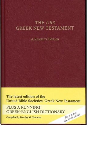 9783438051509: The UBS Greek New Testament: A Reader's Edition: A Reader's Editon Flexible Casebound