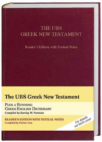 Beispielbild fr UBS Greek New Testament Reader's Edition With Textual Notes (Greek Edition) (Greek and English Edition) zum Verkauf von SecondSale