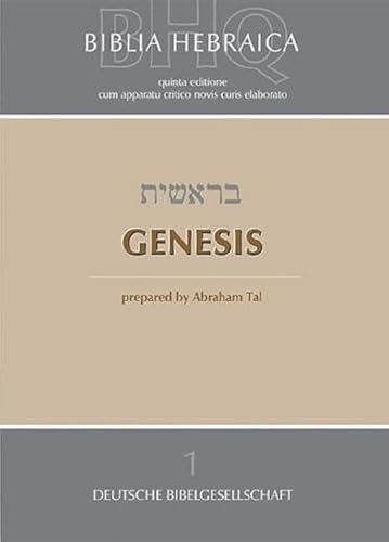 Stock image for Biblia Hebraica Quinta (BHQ): 1. Genesis for sale by SecondSale