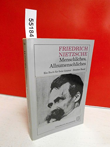 Beispielbild fr Menschliches, Allzumenschliches II. Ein Buch fr freie Geister. zum Verkauf von medimops