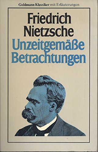 Stock image for Unzeitgemasse Betrachtungen for sale by Reuseabook