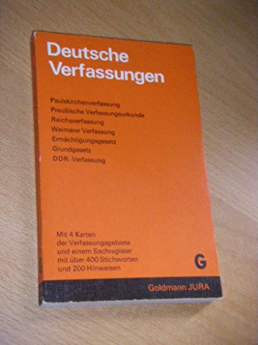 Stock image for Deutsche Verfassungen. Deutschlands Weg zur Demokratie for sale by Bookworm Books