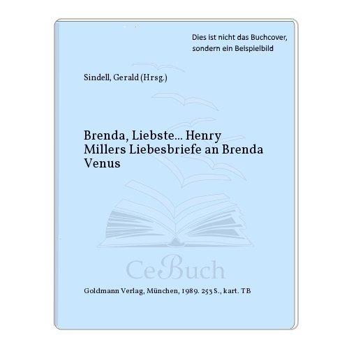 Beispielbild fr Brenda, Liebste . . . zum Verkauf von Versandantiquariat Felix Mcke