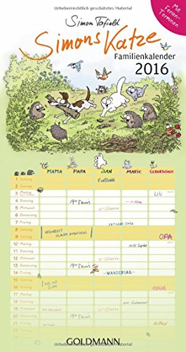 Simons Katze Familienkalender 2016 - Tofield, Simon