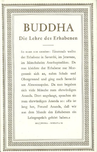 Beispielbild fr Buddha: Die Lehre des Erhabenen zum Verkauf von Norbert Kretschmann