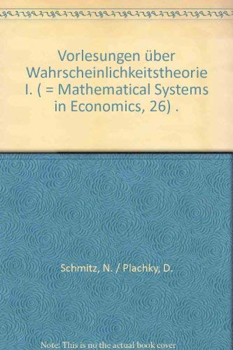 9783445013842: Vorlesungen über Wahrscheinlichkeitstheorie I (Mathematical systems in economics) (German Edition)
