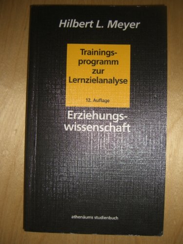 9783445031013: Trainingsprogramm z. Lernzielanalyse