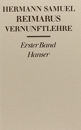 Beispielbild fr Vernunftlehre. Hrsg. von Frieder Ltzsch. zum Verkauf von Antiquariat Dr. Rainer Minx, Bcherstadt