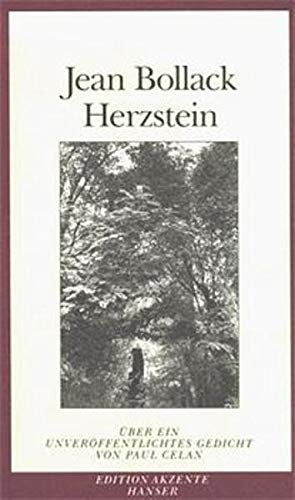 Beispielbild fr Herzstein. ber ein unverffentlichtes Gedicht von Paul Celan, zum Verkauf von modernes antiquariat f. wiss. literatur