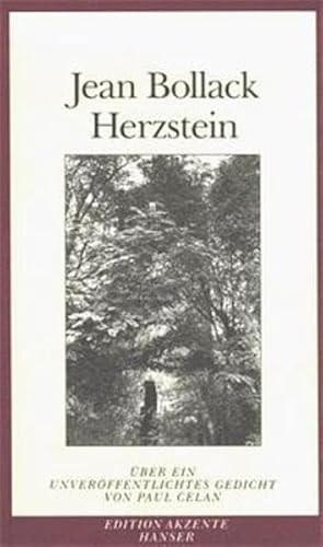 Stock image for Herzstein. ber ein unverffentlichtes Gedicht von Paul Celan, for sale by modernes antiquariat f. wiss. literatur