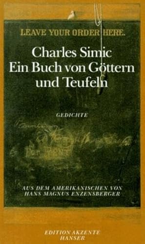 Beispielbild fr Ein Buch von Gttern und Teufeln. Gedichte. Aus dem Amerikanischen von Hans Magnus Enzensberger. Mit einem Essay: Am Anfang. zum Verkauf von Worpsweder Antiquariat