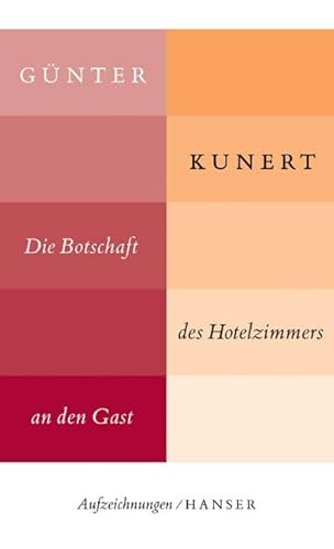 9783446204607: Die Botschaft des Hotelzimmers an den Gast: Aufzeichnungen