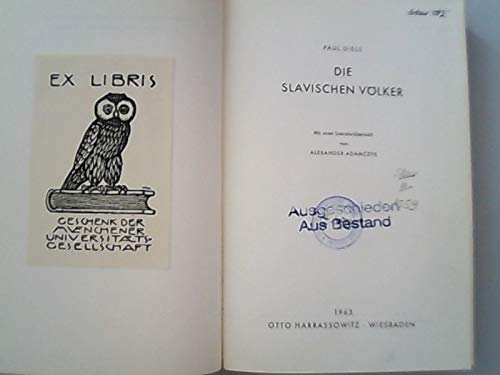 Beispielbild fr Die slawischen Vlker. Mit einer Literaturbersicht von Alexander Adamczyk. Verffentlichungen des Osteuropa-Institutes Mnchen, Band 11 zum Verkauf von Bernhard Kiewel Rare Books