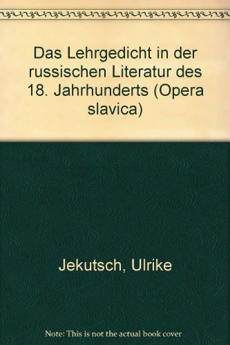 Das Lehrgedicht in der russischen Literatur des 18. Jahrhunderts.