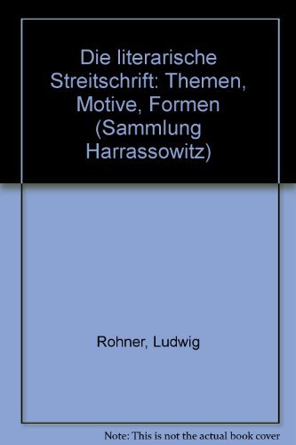 Stock image for Die literarische Streitschrift: Themen, Motive, Formen for sale by medimops