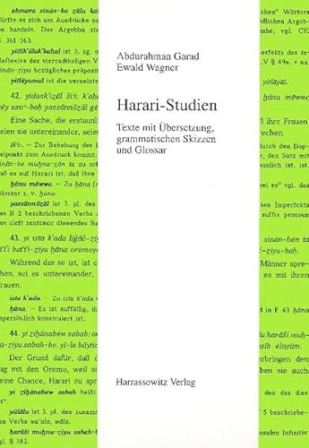 9783447039376: Harari-Studien: Texte Mit Bersetzung, Grammatischen Skizzen Und Glossar (Semitica Viva,)