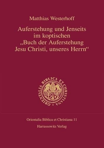 Imagen de archivo de Auferstehung Und Jenseits Im Koptischen 'Buch Der Auferstehung Jesu Christi, Unseres Herrn' (Orientalia Biblica Et Christiana,) a la venta por Grey Matter Books