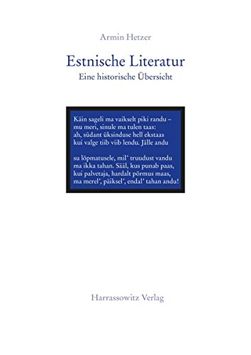 9783447054669: Estnische Literatur: Eine Historische Ubersicht