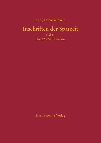 9783447055826: Inschriften Der Spatzeit: Die 22-24, Dynastie