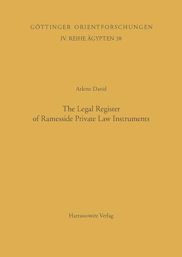 9783447061438: The Legal Register of Ramesside Private Law Instruments