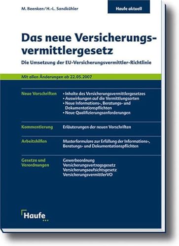 9783448065961: Das neue Versicherungsvermittlergesetz: Die Umsetzung der EU-Versicherungsvermittler-Richtline