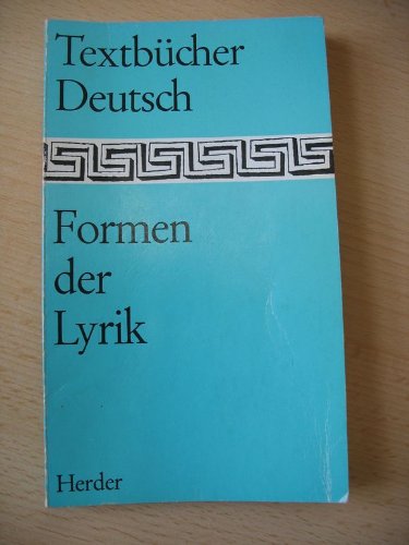 Imagen de archivo de FORMEN DER LYRIK (Textbuecher Deutsch) a la venta por German Book Center N.A. Inc.