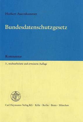 9783452189868: Bundesdatenschutzgesetz. Kommentar
