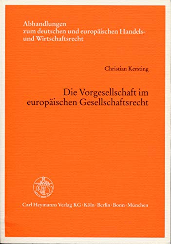 9783452246974: Die Vorgesellschaft im europischen Gesellschaftsrecht