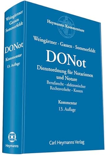 Stock image for Dienstordnung fr Notarinnen und Notare (DONot) for sale by medimops