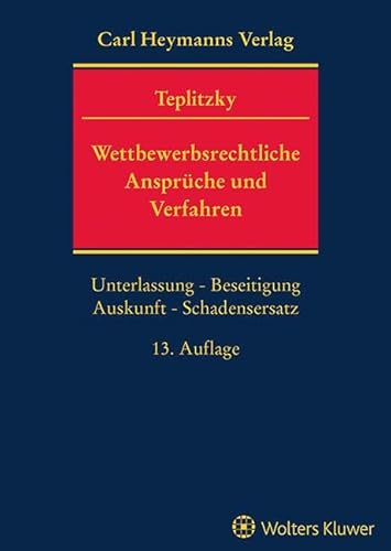 Stock image for Wettbewerbsrechtliche Ansprche und Verfahren for sale by GreatBookPrices