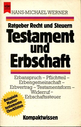 Beispielbild fr Testament und Erbschaft zum Verkauf von Versandantiquariat Felix Mcke