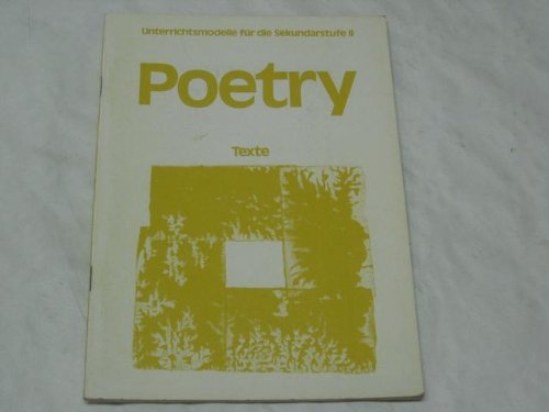 Beispielbild fr Texte. Poetry. Problems of Material, Form and Intention. zum Verkauf von Versandantiquariat Felix Mcke
