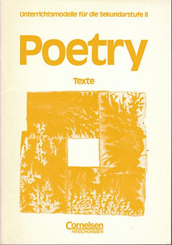 Poetry - Problems of Material, Form and Intention. Textsammlung