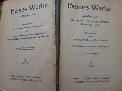 Beispielbild fr Smtliche Werke.: Franzsische Maler. Franzsische Zustnde. ber die franzsische B Ene. Text zum Verkauf von Nauka Japan LLC