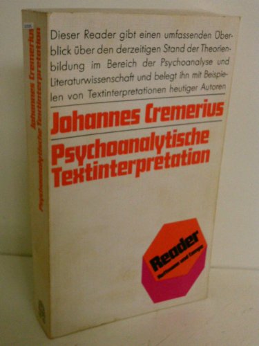 Beispielbild fr Psychoanalytische Textinterpretation. zum Verkauf von modernes antiquariat f. wiss. literatur