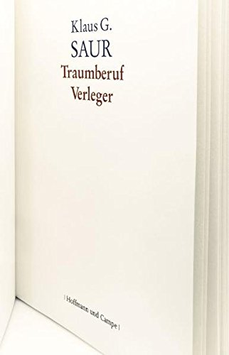 Beispielbild fr Traumberuf Verleger. zum Verkauf von modernes antiquariat f. wiss. literatur
