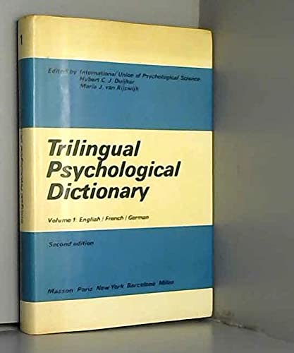 Trilingual Psychological Dictionary, English, French, German