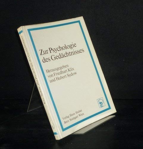 Stock image for Zur Psychologie des Gedchtnisses for sale by Martin Preu / Akademische Buchhandlung Woetzel