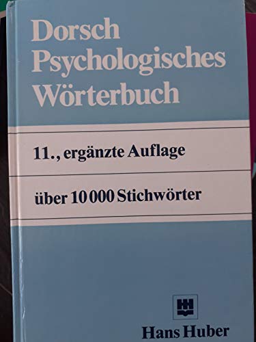 Stock image for Dorsch Psychologisches Wrterbuch for sale by Bernhard Kiewel Rare Books