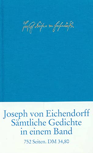 SÃ¤mtliche Gedichte und Versepen. (9783458170587) by Eichendorff, Joseph Von; Schultz, Hartwig