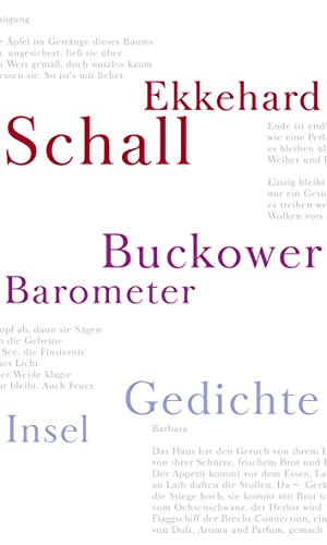 Beispielbild fr Buckower Barometer. Gedichte. zum Verkauf von Antiquariat Matthias Wagner