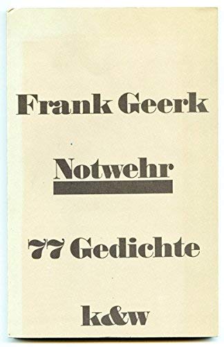 Beispielbild fr Notwehr. 77 Gedichte 1968 - 1974. Softcover zum Verkauf von Deichkieker Bcherkiste