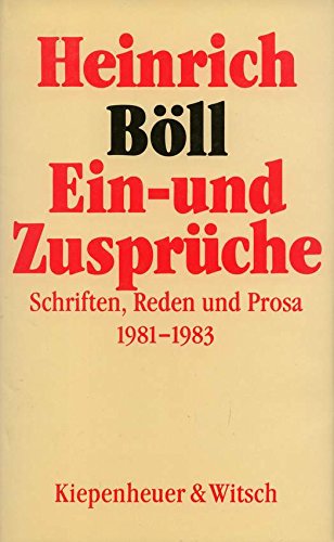 Beispielbild fr Ein- Und Zusprche: Schriften, Reden und Prosa, 1981-1983 zum Verkauf von Anybook.com